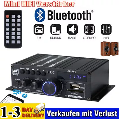 Kaufen 800W Digital Bluetooth Verstärker Audio HiFi Stereo Amplifier Vollverstärker FM • 20.89€