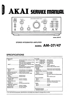 Kaufen Service Manual-Anleitung Für Akai AM-37, AM-47  • 11€