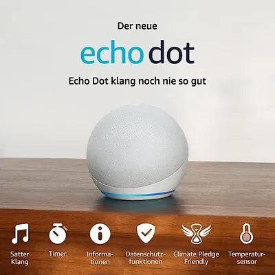 Kaufen Amazon Echo Dot (5. Gen) Weiß | Smarter Bluetooth Lautsprecher Mit Alexa | NEU • 31.51€