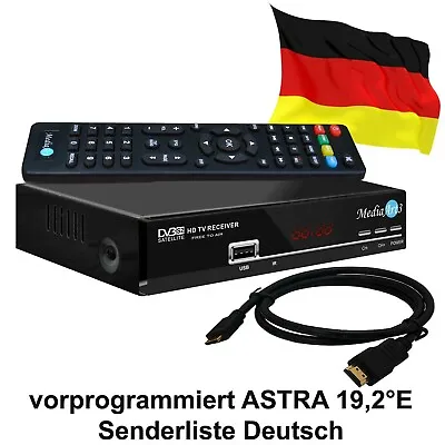Kaufen Sat Receiver MEDIAART-3 Vorbereit Deutsche Senderliste FULL HD Digital HDMI USB • 29.90€