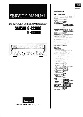 Kaufen Service Manual-Anleitung Für Sansui G-22000,G-33000 • 13€