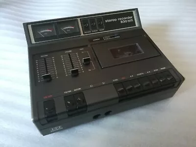 Kaufen Vintage Stereo Recorder 830 HiFi ITT Schwarz Kassettenspieler Tape Deck 1978 • 59€