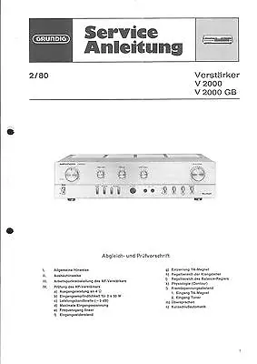 Kaufen Grundig Service Manual Für V 2000-GB Mit Service Tipp Elkos  Copy • 10.50€