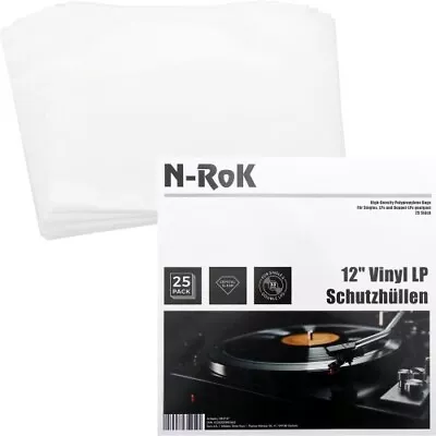 Kaufen N-RoK 12  Vinyl LP Schutzhüllen Schallplatten Hüllen Transparent 25 Stück | NEU • 10.90€
