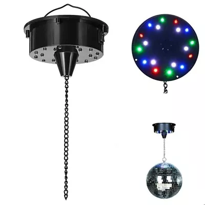 Kaufen 18 LED Licht Glas Drehbar Spiegel Disco Kugel Motor Spiegel Reflection Ball • 40.56€
