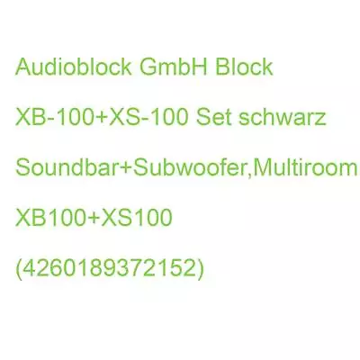 Kaufen Block XB-100+XS-100 Set Schwarz Soundbar+Subwoofer,Multiroom,WLAN,DAB+ XB100+XS1 • 765.89€