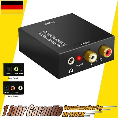 Kaufen Digital Optisch L/R Toslink Koaxial Auf Analog RCA Audio Konverter Adapter Kabel • 10.99€