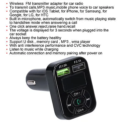 Kaufen Auto BT FM Sender BT 5.0 Wireless Freisprecheinrichtung MP3 Player Sender Fü GD2 • 5.41€