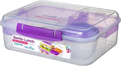 Kaufen Sistema Bento Box To GO | Brotdose Mit Joghurt/Obsttopf | 1,65 L | BPA-frei | • 10.72€