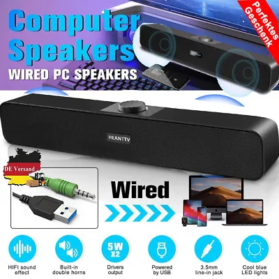 Kaufen Multimedia Speaker Boxen Lautsprecher Für PC Laptop Notebook USB HIFI Subwoofer • 15.99€