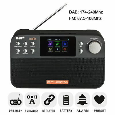 Kaufen DAB+ Radio Digitalradio AKKU Farbdisplay Uhr UKW Tuner Radiowecker Bluetooth • 44.46€