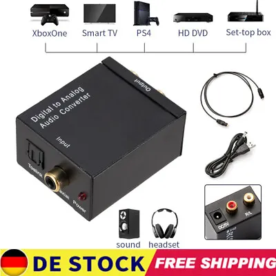 Kaufen Wandler Optisch Toslink Koaxial Auf RCA Digital Zu Analog Audio Konverter DHL • 9.89€