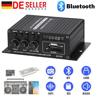 Kaufen 400W Bluetooth Mini Verstärker HiFi Power Audio Stereo Bass AMP USB MP3 FM Auto • 20.92€