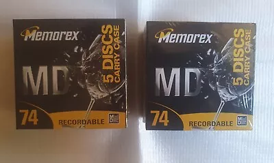 Kaufen 10×Mini Disc OVP Memorex MD-74     74 Min. 2×5 Pack Mini Disc  OVP Neu !  • 75€