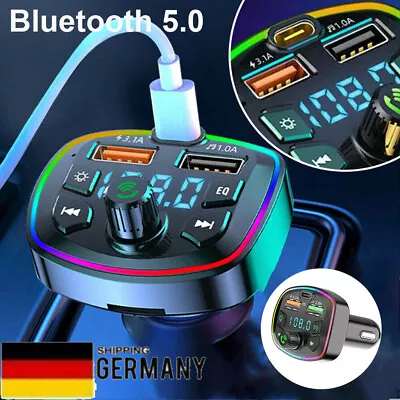 Kaufen Bluetooth 5.0 FM Transmitter Auto Radio Adapter Freisprecheinrichtung KFZ 3 USB` • 12.69€