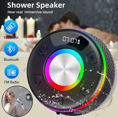 Kaufen Bluetooth Lautsprecher LED Duschlautsprecher Außen Badezimmer Musikbox Subwoofer • 24.90€