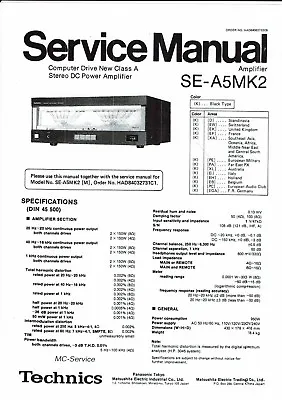 Kaufen Technics Service Manual Für SE- A 5 MK2 Englisch  Copy • 12.50€