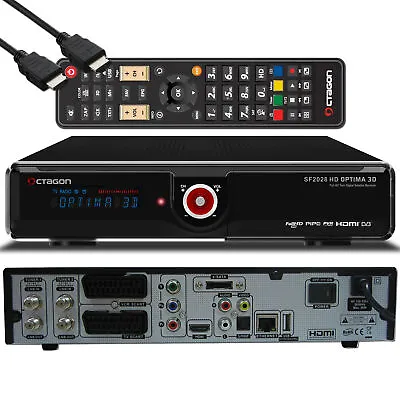 Kaufen > OCTAGON SF2028 HD 3D Optima 2x DVB-S2 TWIN Tuner USB PVR SAT Receiver Schwarz • 69.90€