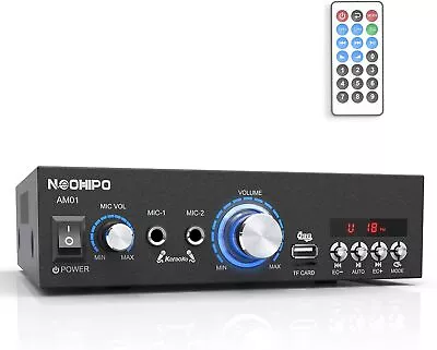 Kaufen Neohipo Bluetooth Audio Verstärker, 2.0 Kanal Hi-Fi Karaoke Amp 300 W Spitzenleistung • 69.76€