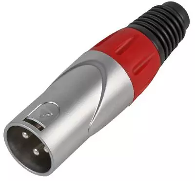 Kaufen XLR Stecker Verbinder Silber/Rot 3 Stange - PLS000454 • 19.08€
