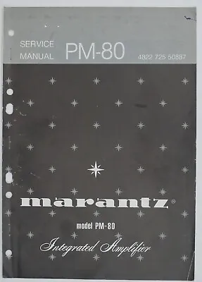 Kaufen Original Marantz PM-80 Verstärker Service-Anleitung / Amplifier Service Manual • 23.90€