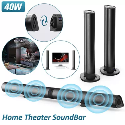 Kaufen Bluetooth Soundbar TV-PC Sound System 3D Surround Subwoofer Lautsprecher USB/AUX • 63.99€