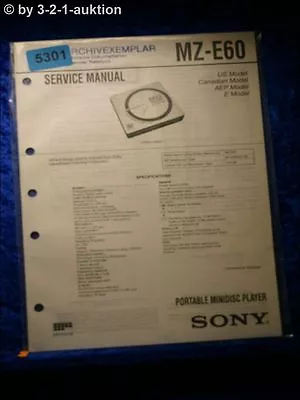 Kaufen Sony Service Manual MZ E60 Mini Disc Player (#5301) • 11.99€
