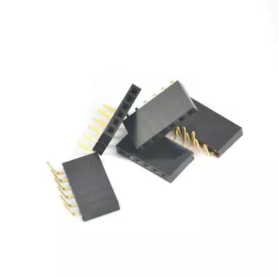 Kaufen 10PCS 1x6 Pin 2.54mm Right Angle Single Row Weiblich Pin Header Verbinder • 2.14€