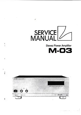 Kaufen Service Manual-Anleitung Für Luxman M-03 • 11.50€