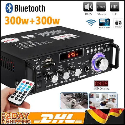 Kaufen Hifi Bluetooth Verstärker Vollverstärker Digital Audio Stereo Amplifier Fm Usb • 32.99€