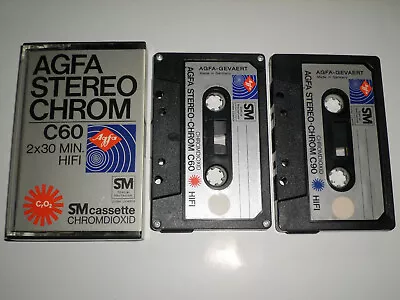 Kaufen 2x Alte Bespielte AGFA Audio Kassetten - Stereo Chrom C 60 90 / MC Cassette Tape • 3€