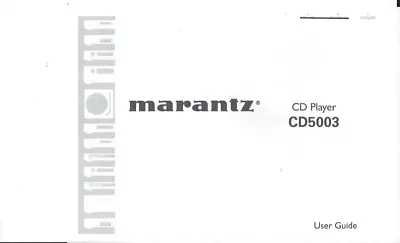 Kaufen Marantz User Manual Bedienungsanleitung Für Model CD 5003 Englisch Copy • 11€