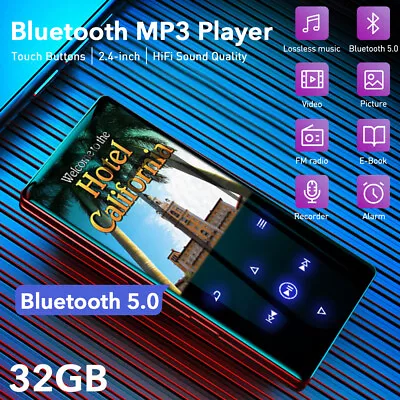 Kaufen Bluetooth MP3 MP4 Player LCD Display HiFi Bass Musik Spieler FM Radio Audio 32GB • 31.99€