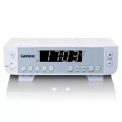 Kaufen Lenco KCR-11WH - Tragbares Küchenradio Mit LED-Beleuchtung Und Timer - Weiß • 36.99€