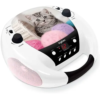 Kaufen Bigben Tragbare Kompakt-Anlage Katze LED CD-Player Radio AUX-IN Kinder Boombox • 38.90€