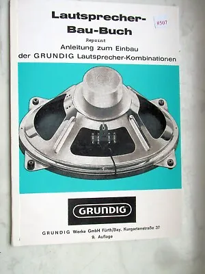 Kaufen Grundig Lautsprecher Bau-Buch Reprint Neu #507 • 5.50€
