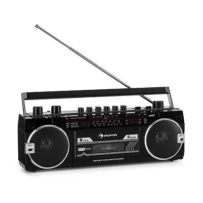 Kaufen Retro Kassettenrekorder Stereoanlage Bluetooth Lautsprecher USB MP3 Player Radio • 44.99€