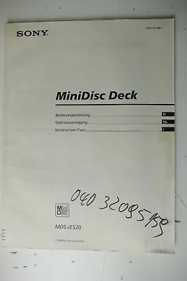 Kaufen SONY MiniDisc Deck MDS-JE520 Bedienungsanleitung FT-85 • 9.90€