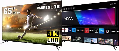 Kaufen EM Großbildschirm TV, 65  Rahmenloser UHD Smart TV JTC65U39650FL, VIDAA • 495€