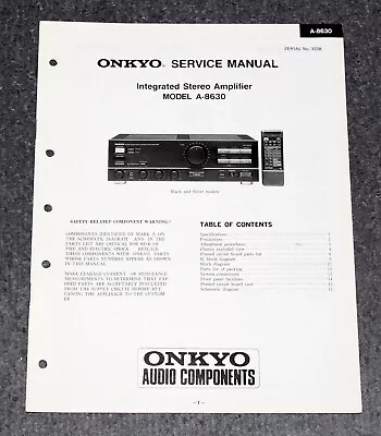 Kaufen Onkyo A-8630 - Original Service Manual / Reparaturanleitung • 7.95€