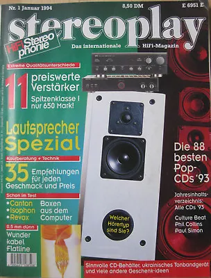 Kaufen Stereoplay 1/94 Canton Ergo XL, Arcam Alpha 5, Rotel RA-935 BX, Sony TA F-505 ES • 7€