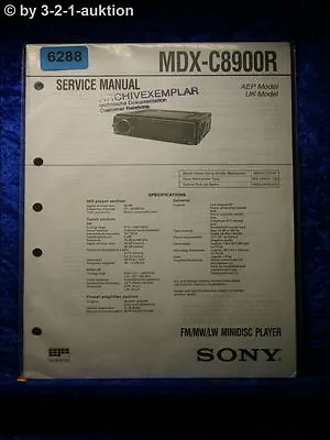 Kaufen Sony Service Manual MDX C8900R Mini Disc Player  (#6288) • 15.99€