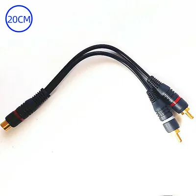 Kaufen 20CM Y-Kabel Adapter 1 Cinch Zu 2xRCA RCA Kabel Verteiler Weiche Subwooferkabel • 4.59€