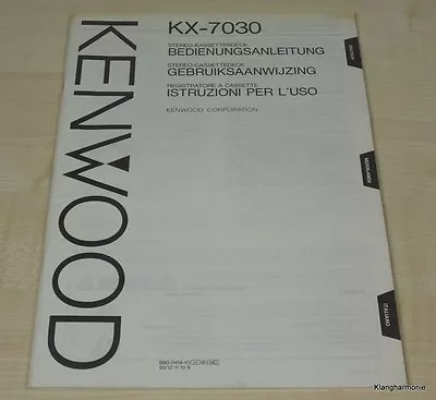 Kaufen Kenwood KX-7030 Bedienungsanleitung Mehrsprachig (auch In Deutsch) • 9€