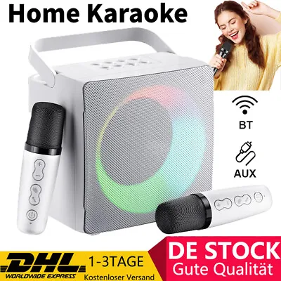 Kaufen Mini Karaoke Anlage Maschine Mikrofon MP3 USB Bluetooth Boxen Lautsprecher Party • 45.99€
