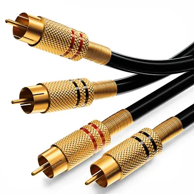 Kaufen DeleyCON 1,5m Cinch Kabel Vollmetall Vergoldet Audio HiFi Stereo Kabel RCA Koax • 7.99€