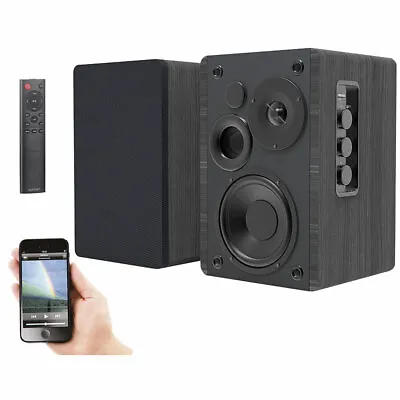 Kaufen Auvisio Aktives Stereo-Regallautsprecher-Set, Holz-Gehäuse, Bluetooth 5, 120 W • 109.99€