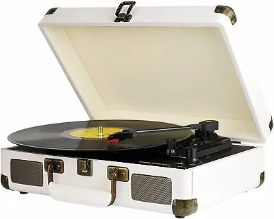 Kaufen Vinyl Plattenspieler Portable 3 Gang Lautsprecher Mit Stereo RCA-Ausgang/3.5mm  • 24.99€