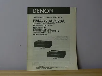 Kaufen Denon PMA-720A / 520A   Bedienungsanleitung • 11.90€