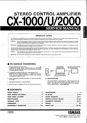 Kaufen Service Manual-Anleitung Für Yamaha CX-1000, CX-2000  • 14€